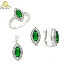 Gümüş zirkon taşlı set